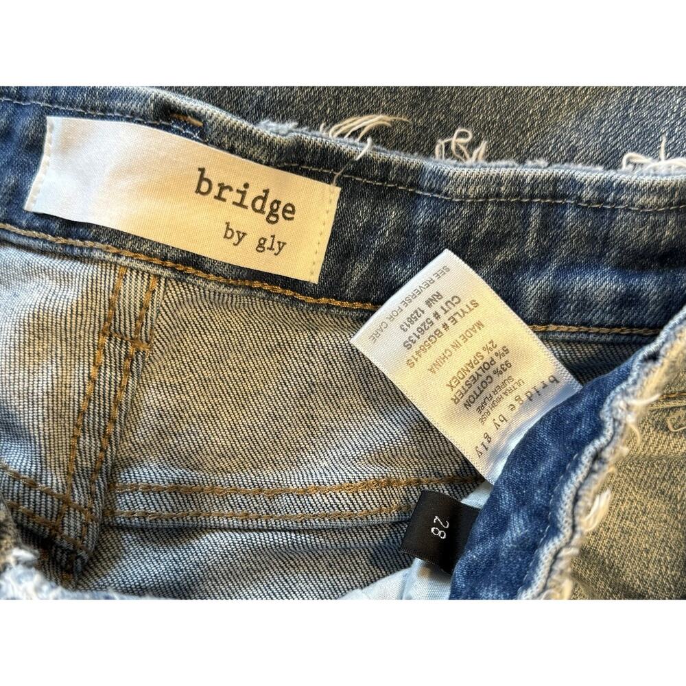 Bridge By Gly Women's Ultra High Rise Super Flare Jeans Distressed Size 28 - Picture 6 of 6